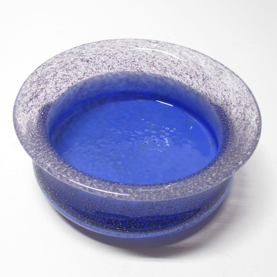 Ingeborg Lundin Orrefors Controlled Bubbles Blue Glass Bowl