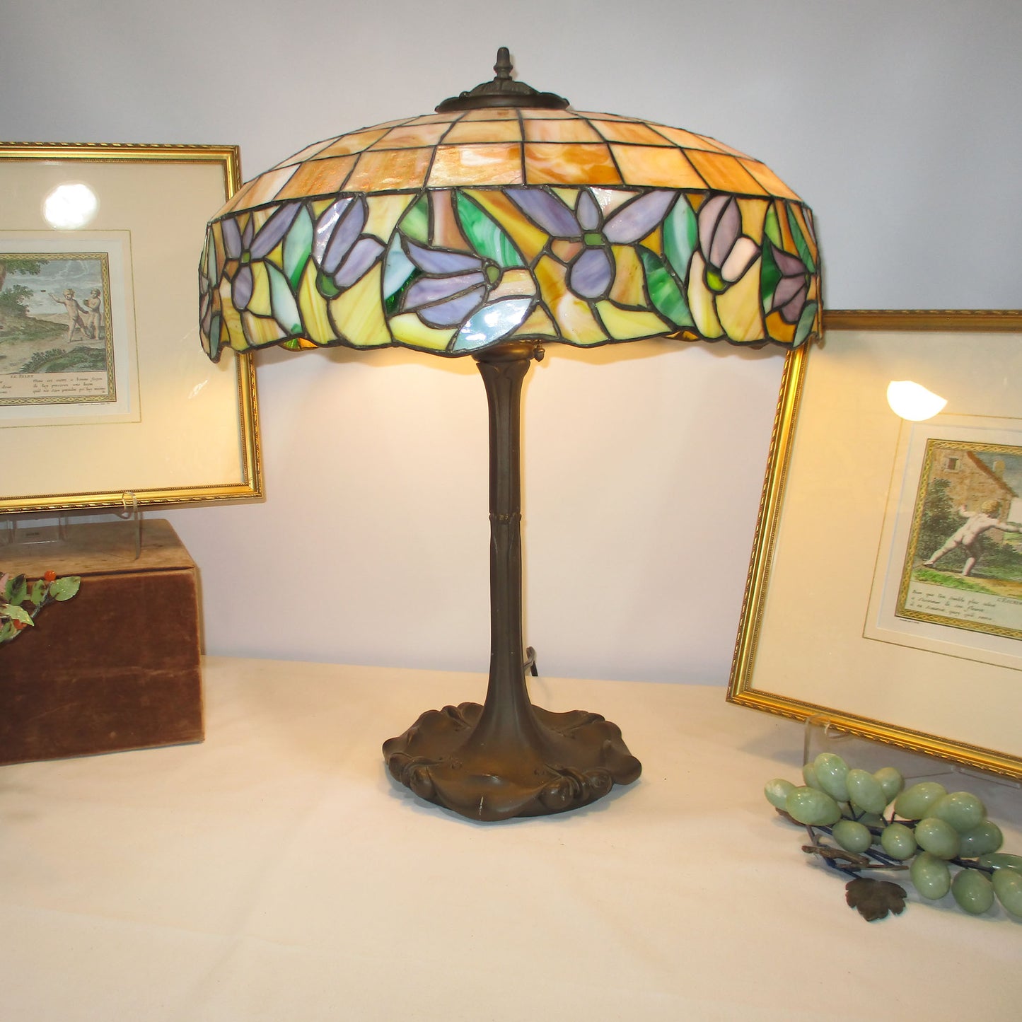 Chicago Mosaic Shade Company Stained Leaded Slag Glass Lamp PG 46