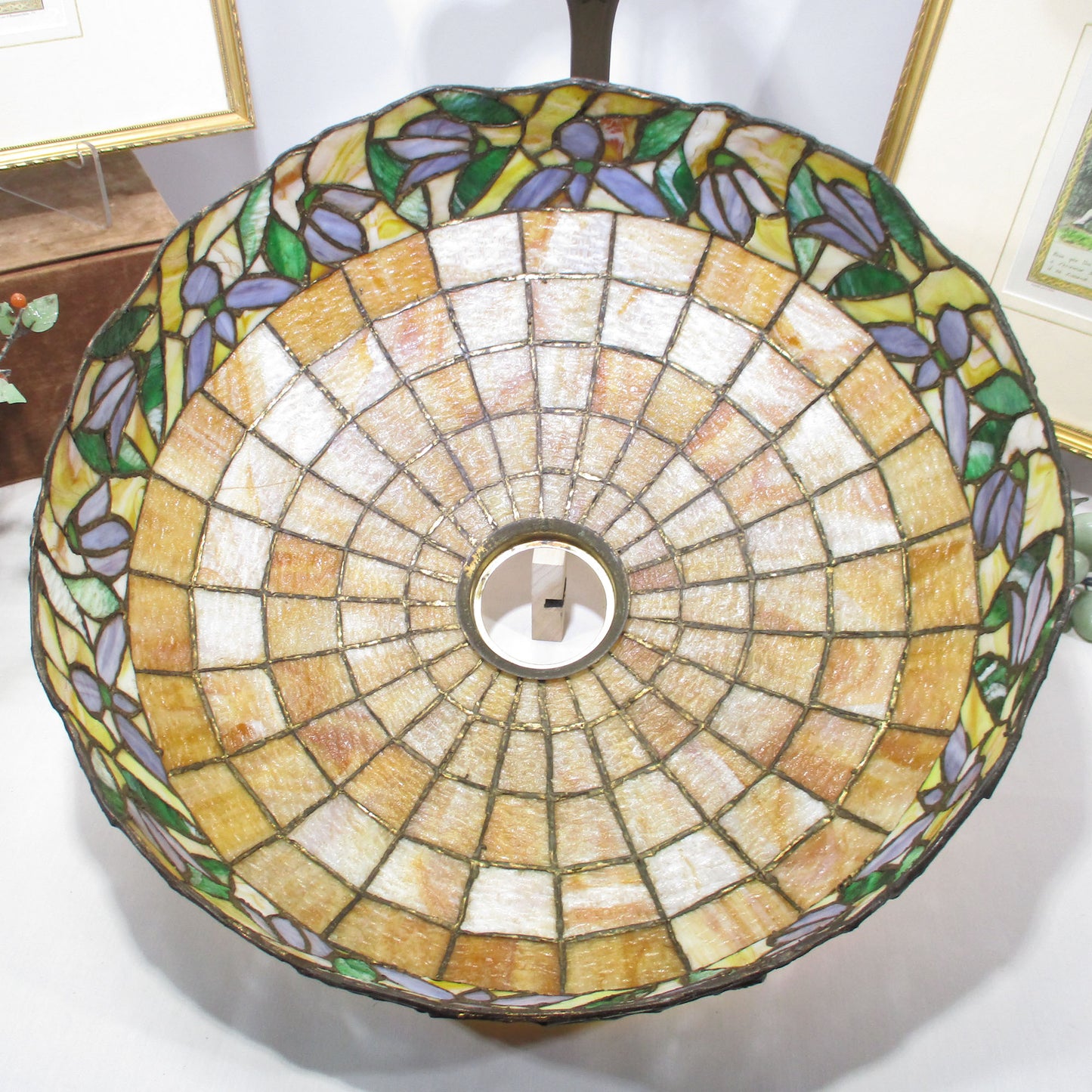 Chicago Mosaic Shade Company Stained Leaded Slag Glass Lamp PG 46