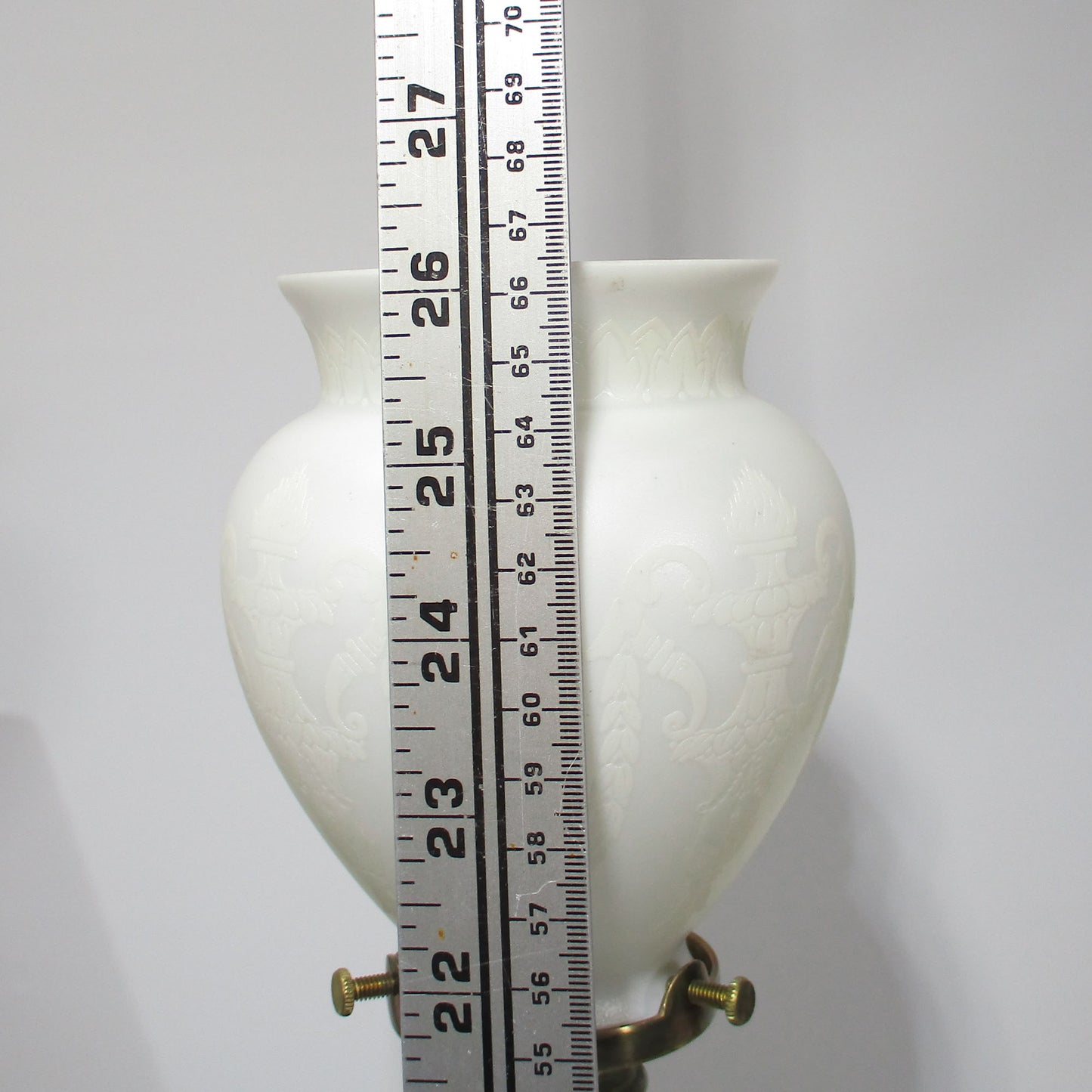 Early Bronze & Cameo Glass Torchiere Lamp Electrified