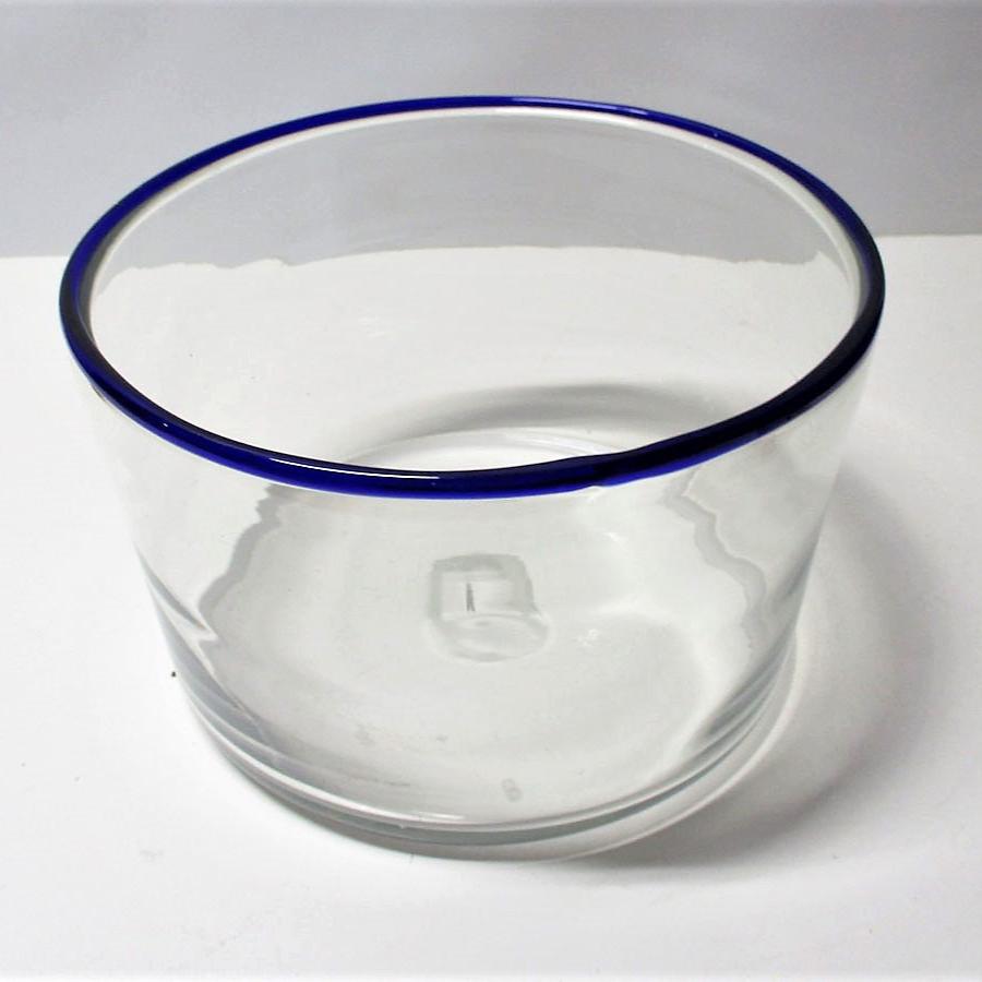 Americana Pittsburgh Glass Blue applied Rim Pontil Bowl 19th Century antique.