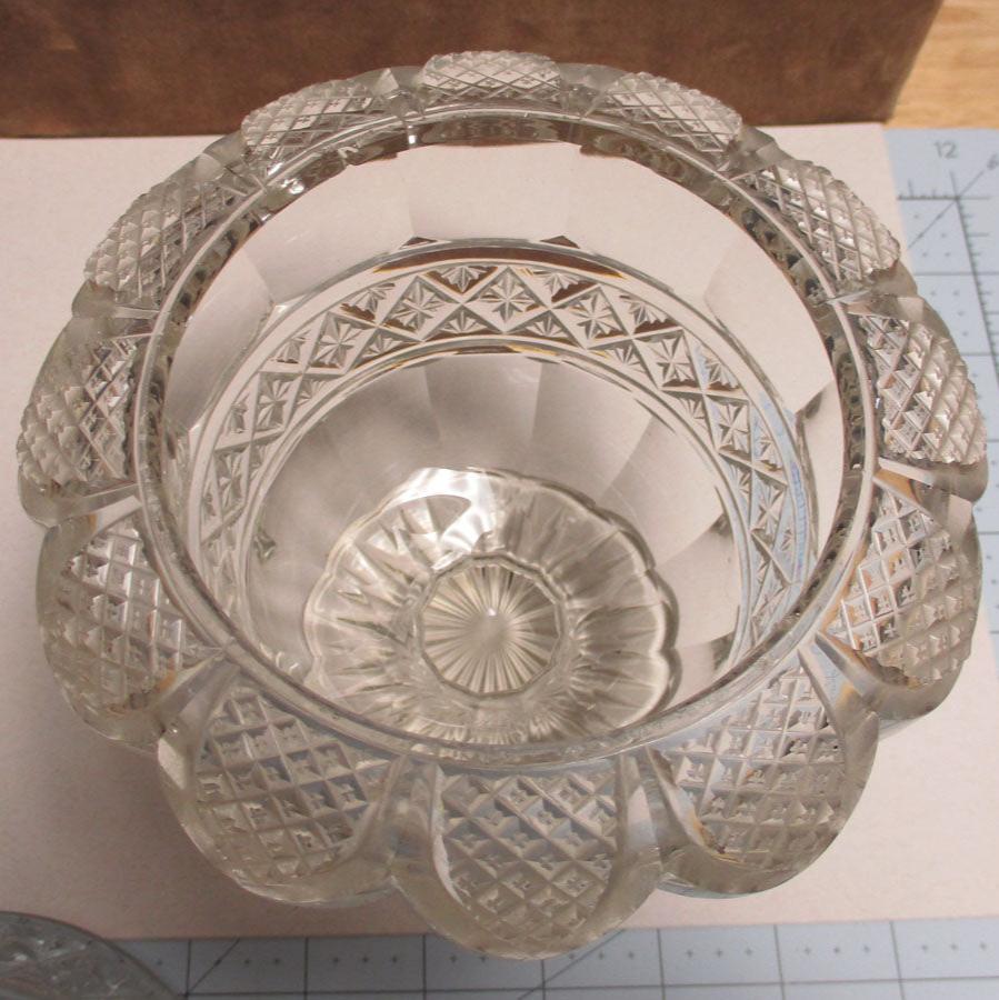 19th Century Anglo-Irish Cut Glass Covered Sweetmeat Dish or Compote