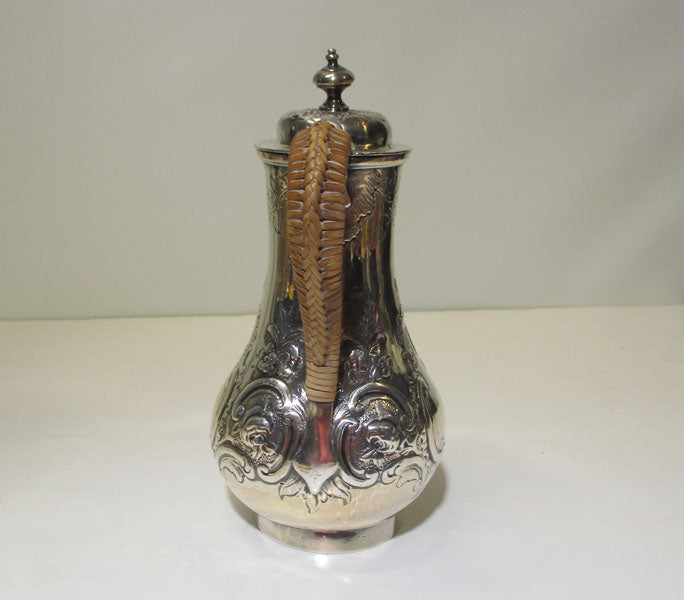 Sterling Silver Repousse Teapot William Wrangham Williams 1864 287 Grams