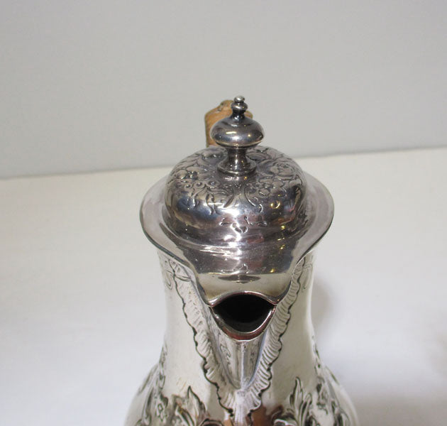 Sterling Silver Repousse Teapot William Wrangham Williams 1864 287 Grams