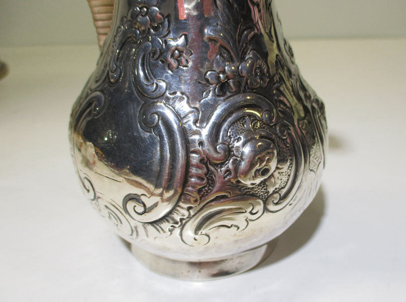 Sterling Silver Repousse Teapot William Wrangham Williams 1864 287 Grams