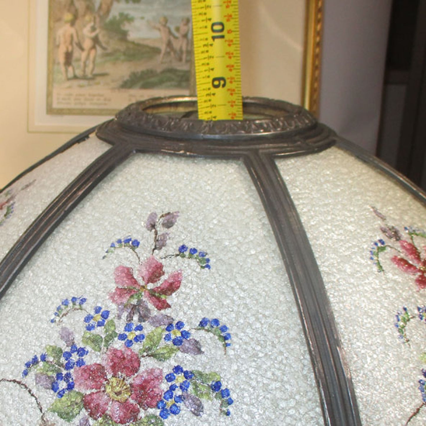 Miller Lamp Vintage-Stained Slag Glass Shade Two Light Lamp 1920's PG 42