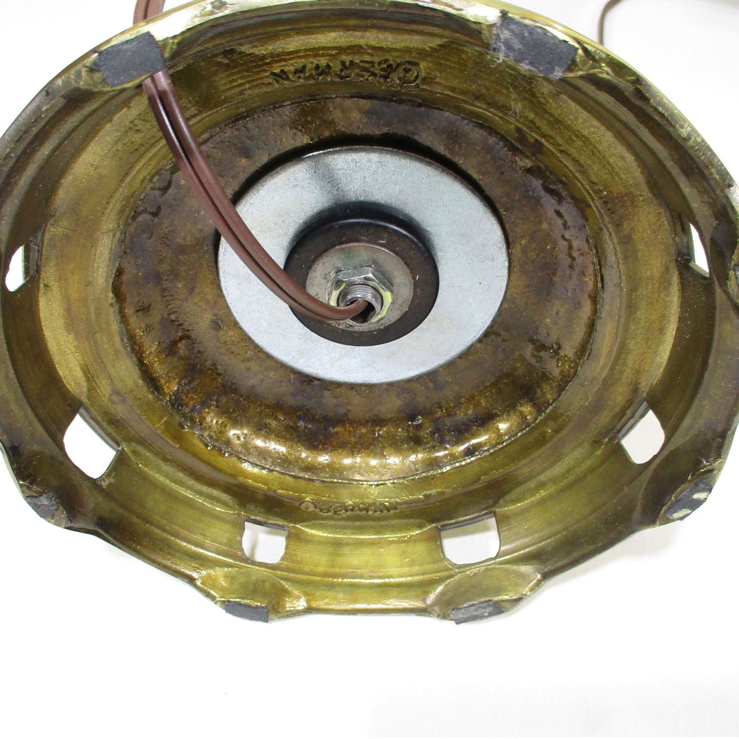 Solid Brass Berman Torchiere Table Lamp Flame Shade