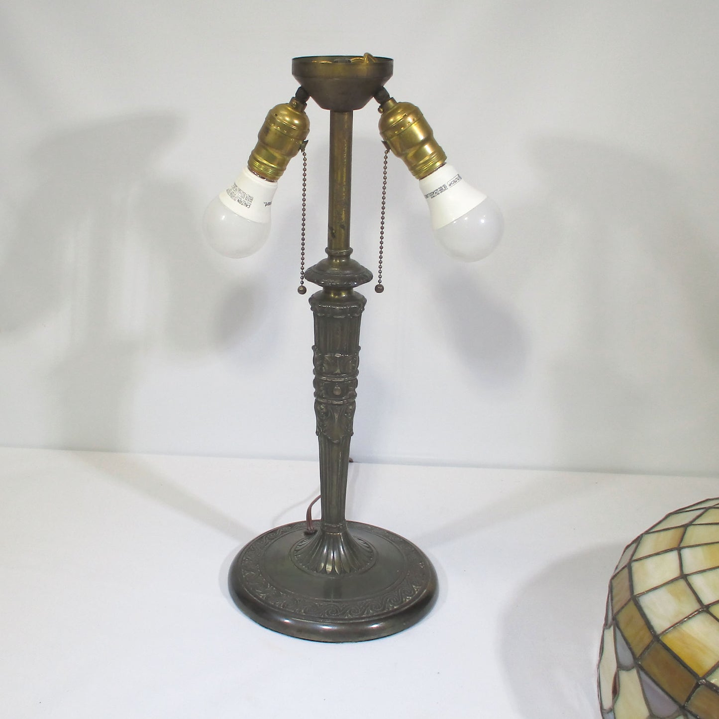 Lamb Brothers and Greene Stained Slag Glass Shade All Original PG52