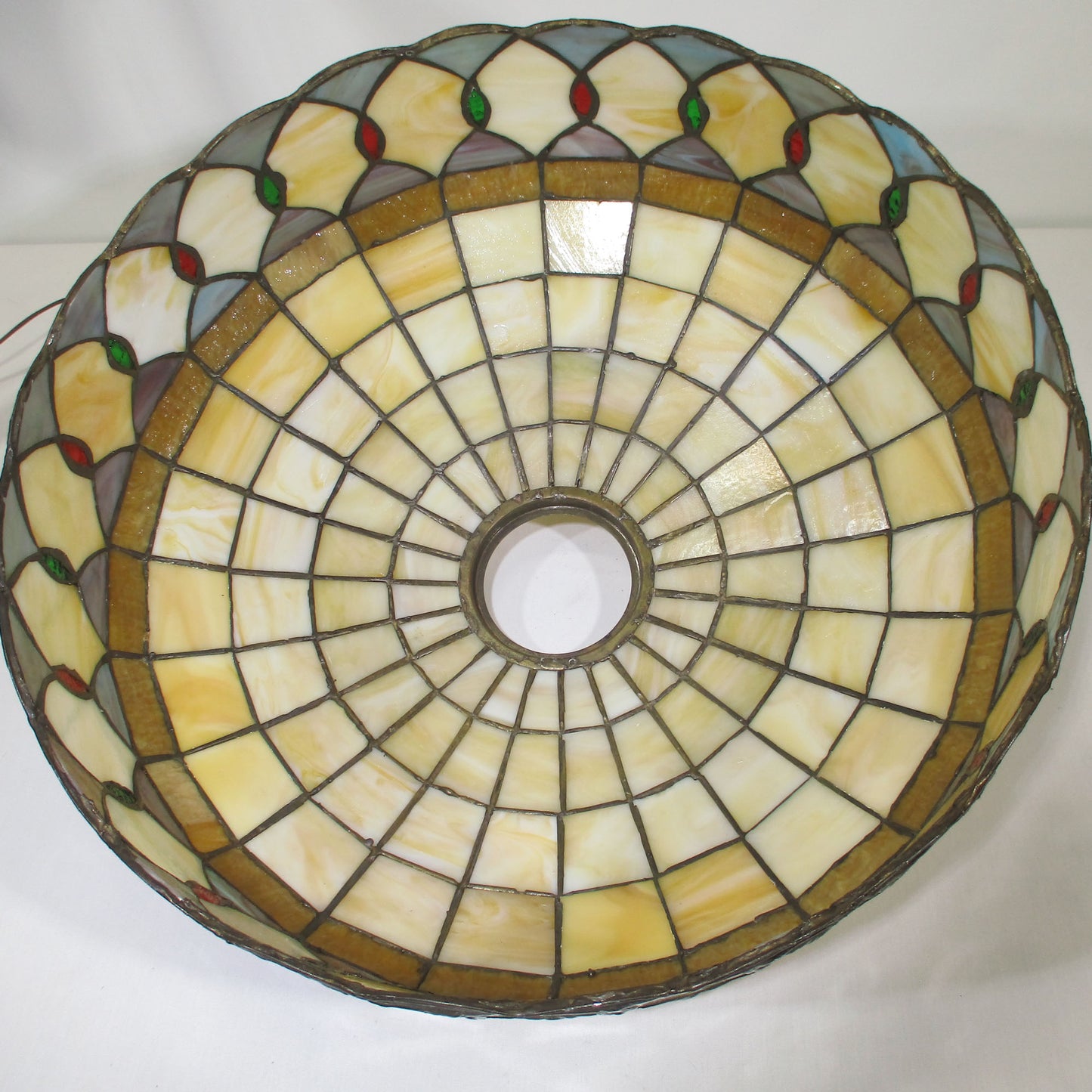 Lamb Brothers and Greene Stained Slag Glass Shade All Original PG52