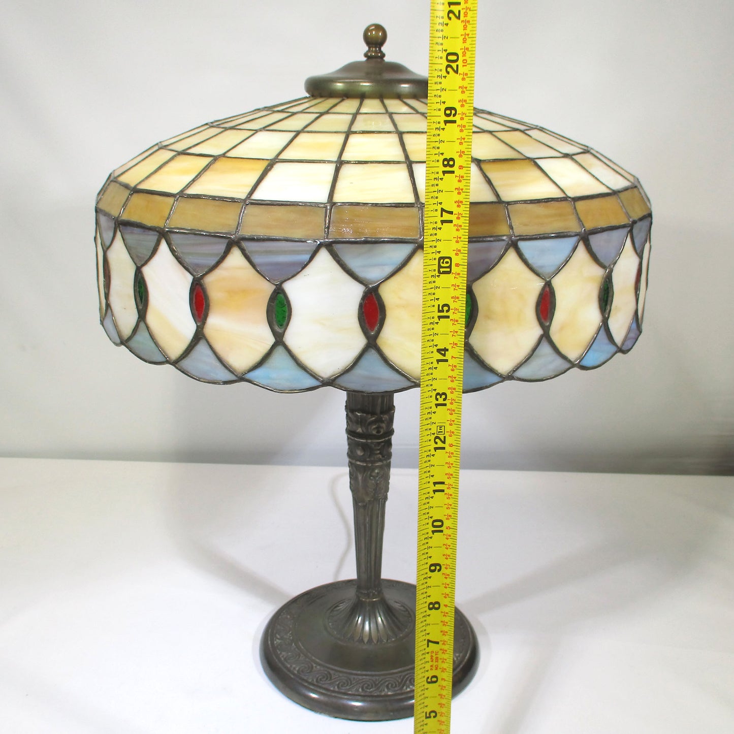 Lamb Brothers and Greene Stained Slag Glass Shade All Original PG52