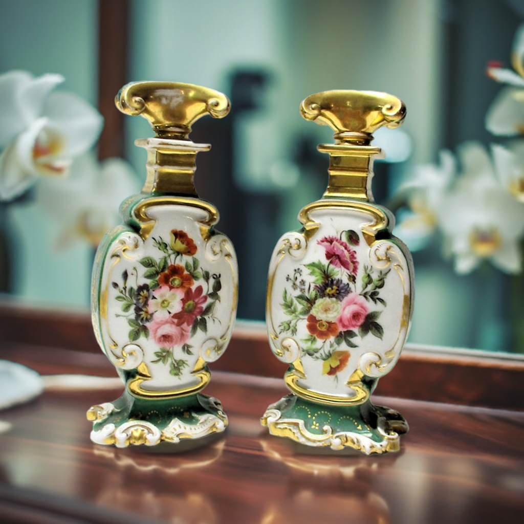 19th Century Jacob Petit Old Paris Hand Painted Scent Bottles