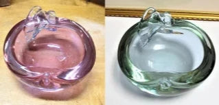 Alfredo Barbini Apple Bowl Murano Reactive Alexandrite Glass