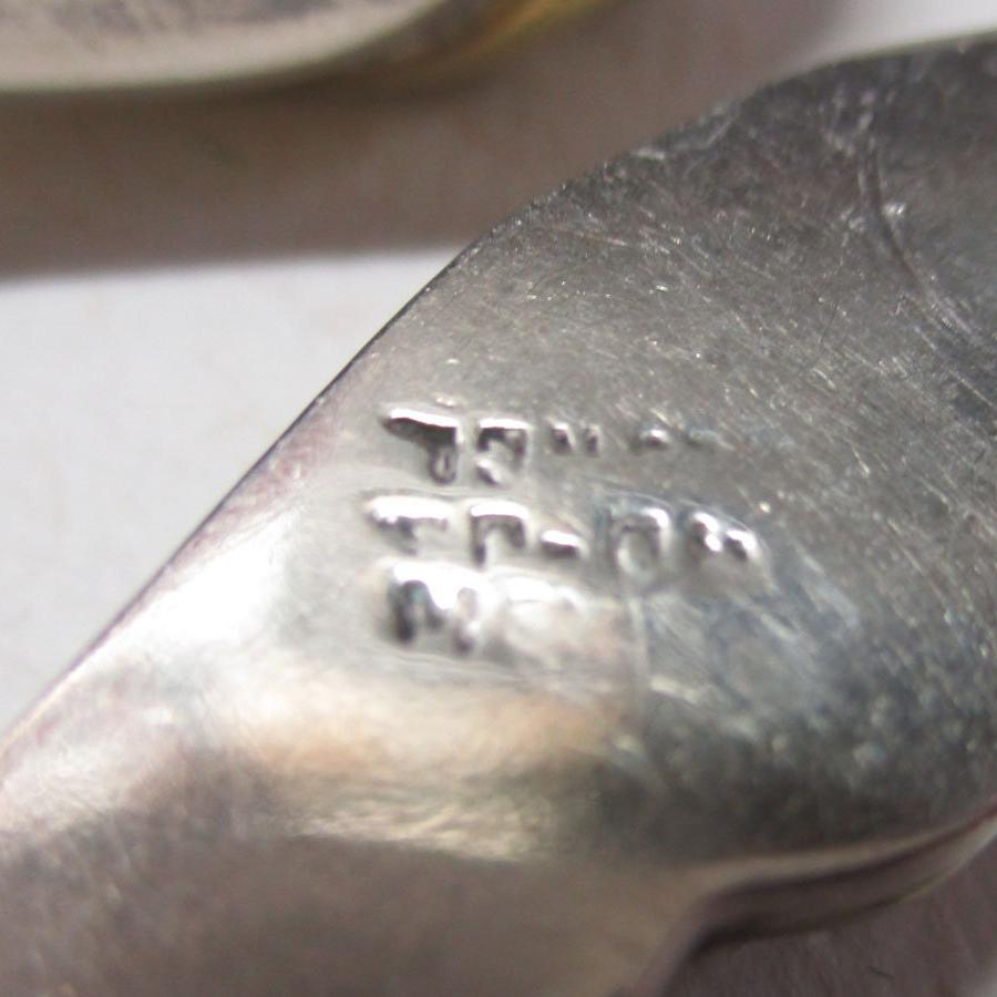 Gr 16 Vintage Mexico Taxco Sterling Silver and Brass Feather or Wing Earrings 1 1/2" Long