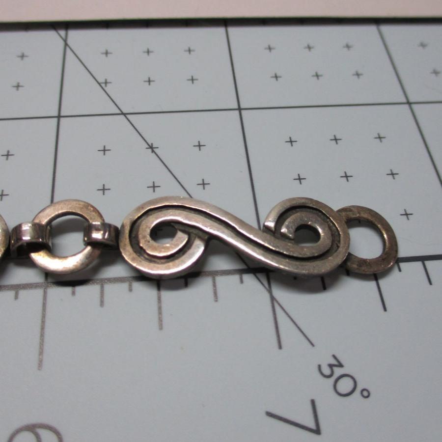Gr 38 Taxco Sterling Silver Bracelet MCM Scroll ARCOZ Eagle 22 Mark
