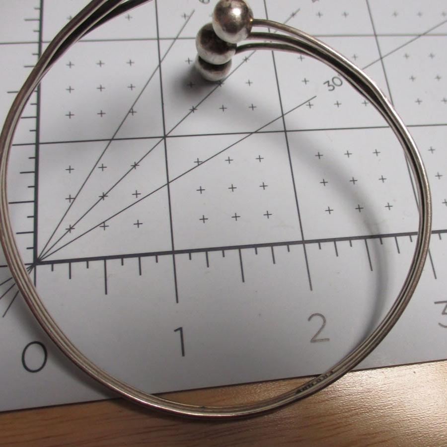 Gr 45 Silver Bypass Bangle Bracelet signed EKO .800