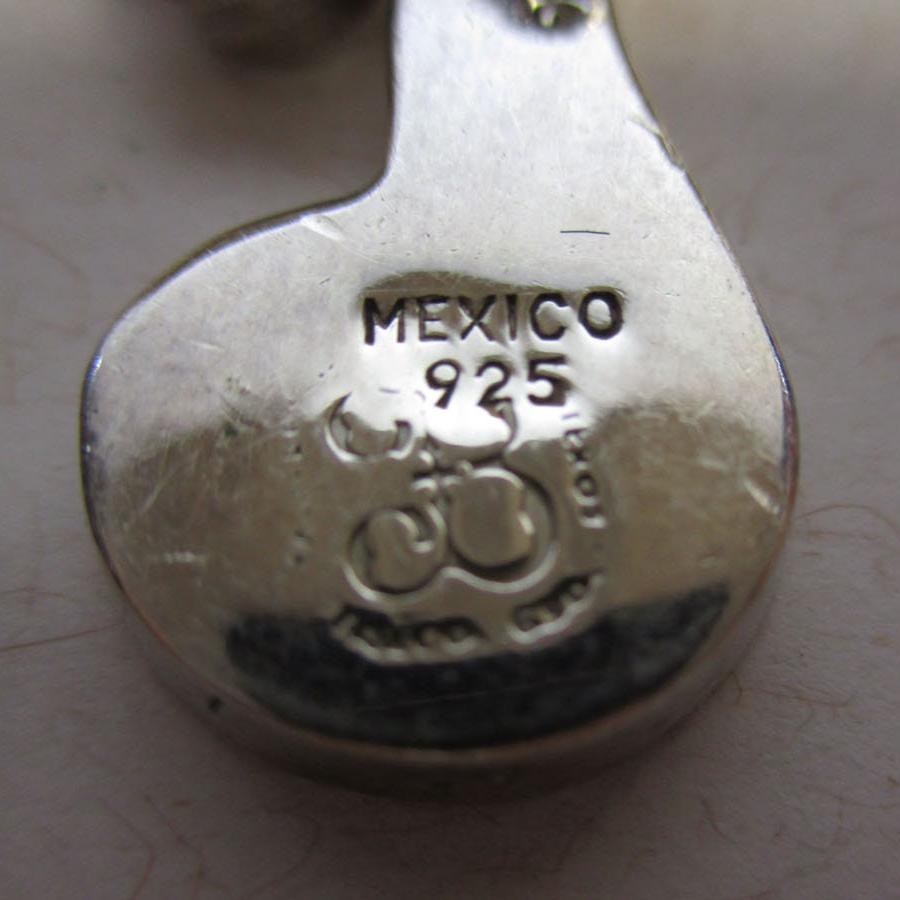 Gr 58 Los Ballesteros Sterling Silver Crushed Turquoise Drop Earrings