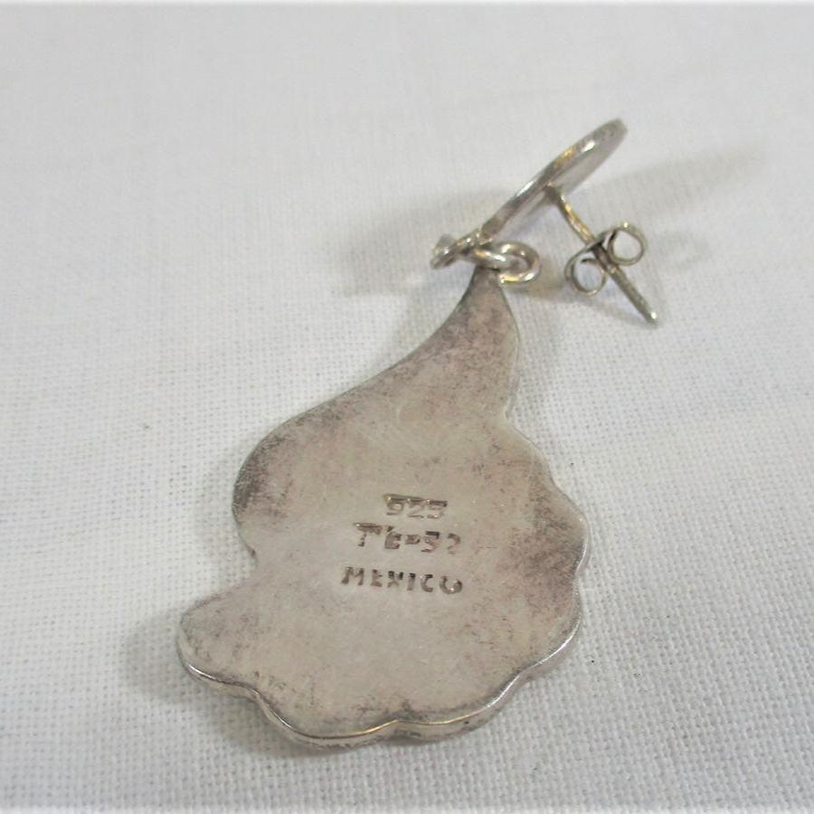 Gr 63 Taxco Sterling Silver Turquoise Chandelier Drop Earrings 2 1/8 " Long Vintage Mexico