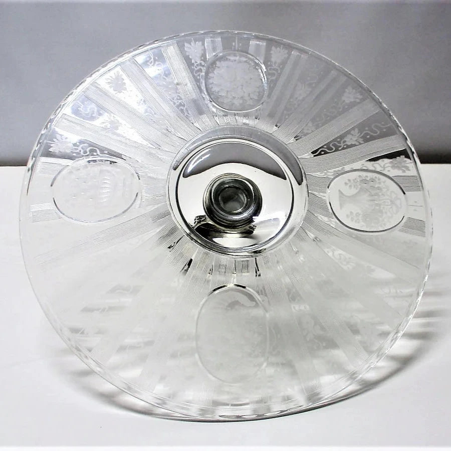 Brilliant Period Signed Hawkes Millicent Pattern Sterling Silver Handle Server Plate 11 Inches