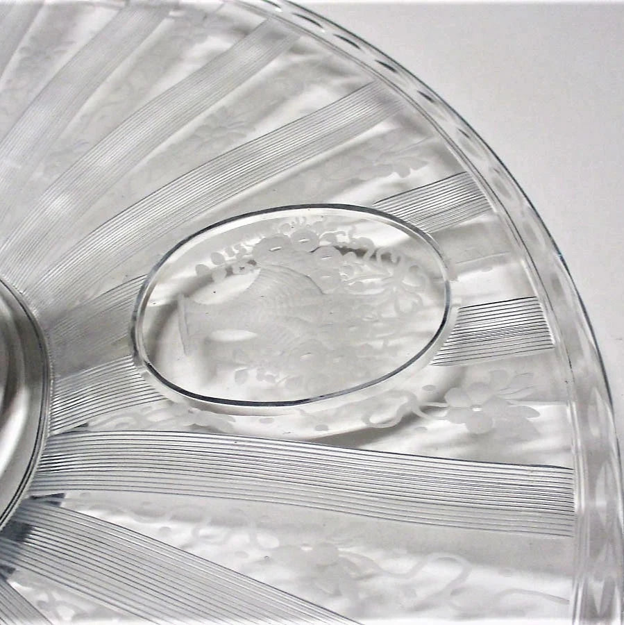Brilliant Period Signed Hawkes Millicent Pattern Sterling Silver Handle Server Plate 11 Inches