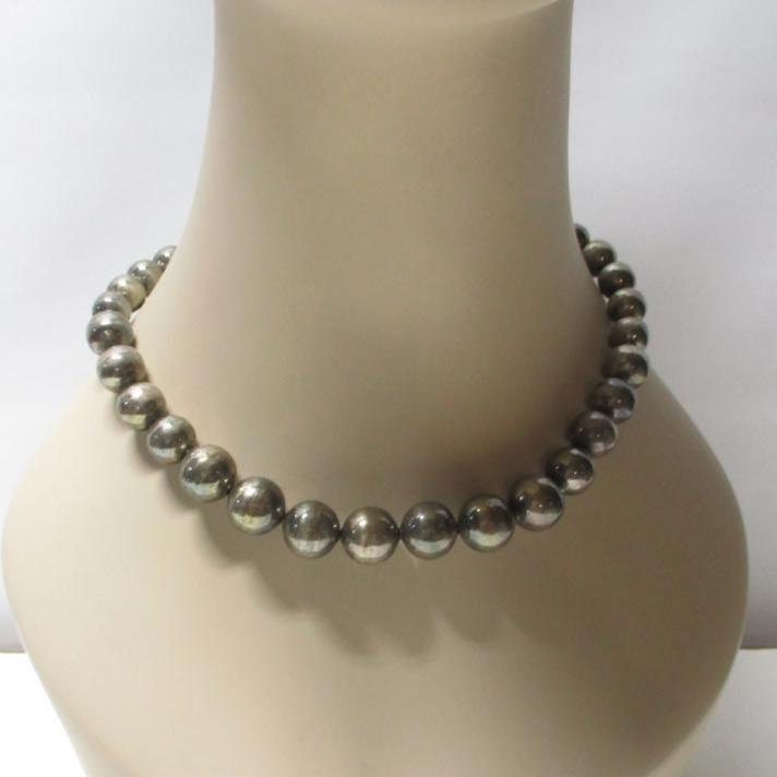 Gr 73 Sterling Silver Heavy Bench Made Graduated Beads Taxco Mexico 69.26 Grams 16"