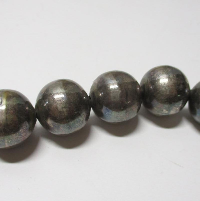 Gr 73 Sterling Silver Heavy Bench Made Graduated Beads Taxco Mexico 69.26 Grams 16"