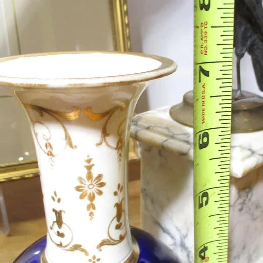 Early Hand Painted and Gilded Pair of Vases Derby Regency Period Early 19th Century