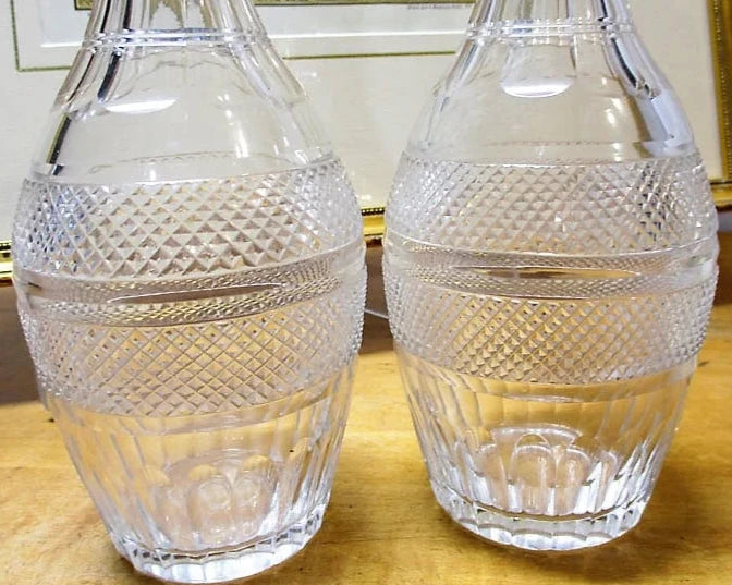 Cut Glass Pair Decanters Anglo Irish Regency Period