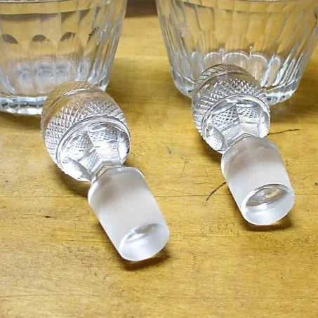 Cut Glass Pair Decanters Anglo Irish Regency Period