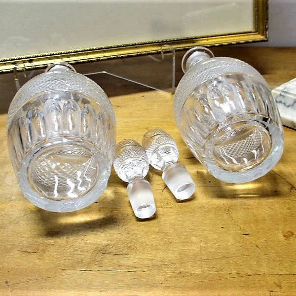 Cut Glass Pair Decanters Anglo Irish Regency Period