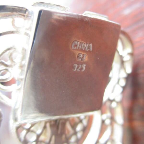 Gr 91 Sterling Silver and Turquoise Reticulated Cannetille Bracelet 56.29 Grams