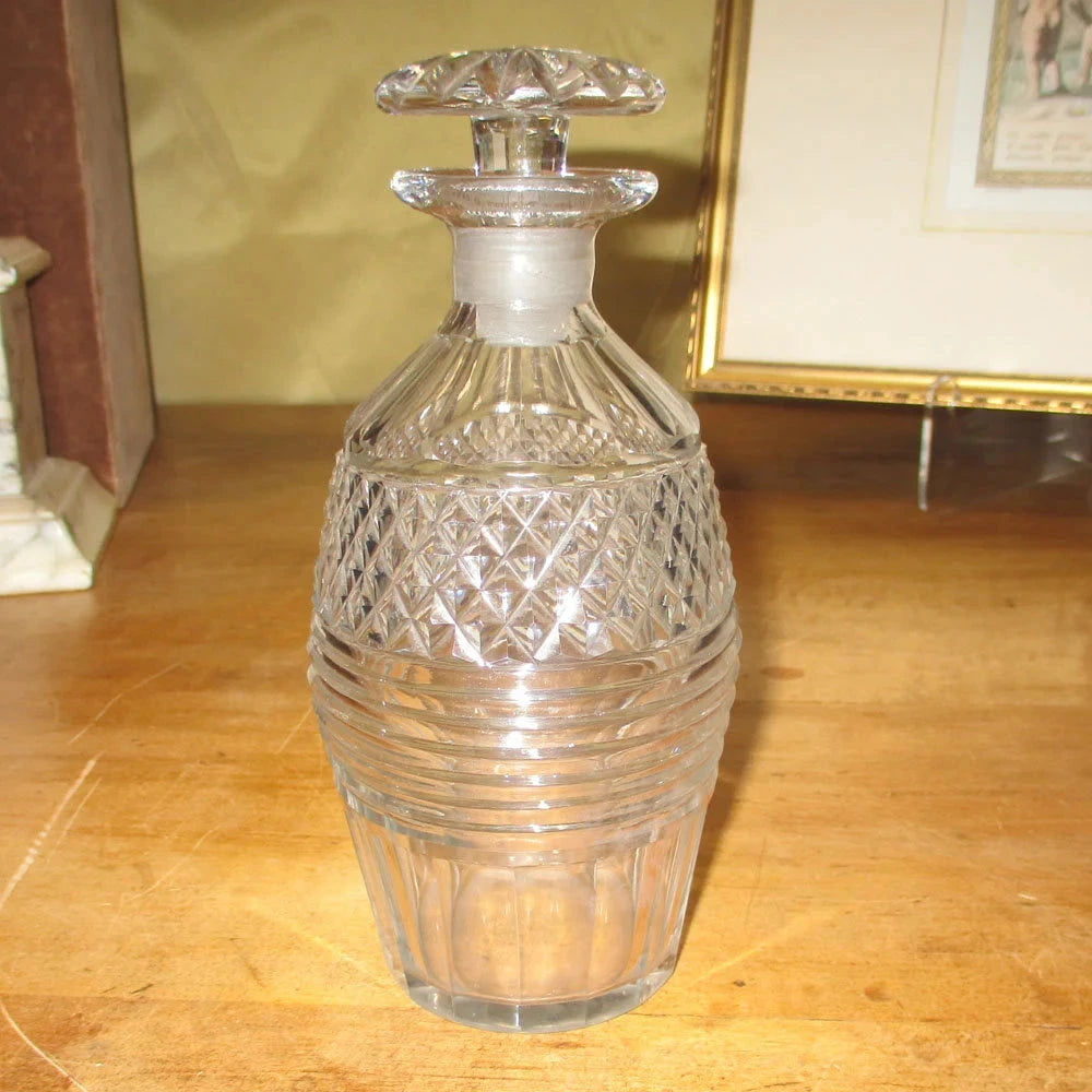 Georgian or Regency Cut Glass Spirit Decanter Cut and Polished Pontil