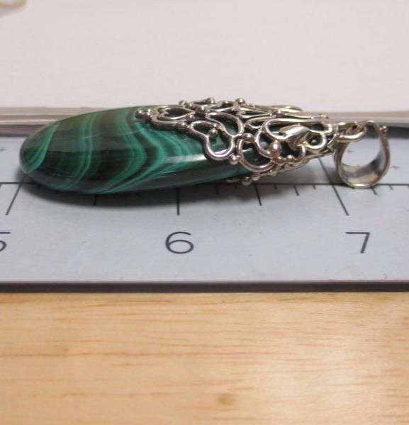 Gr 112 DP Doug Paulus Sterling Silver and Malachite Pendant