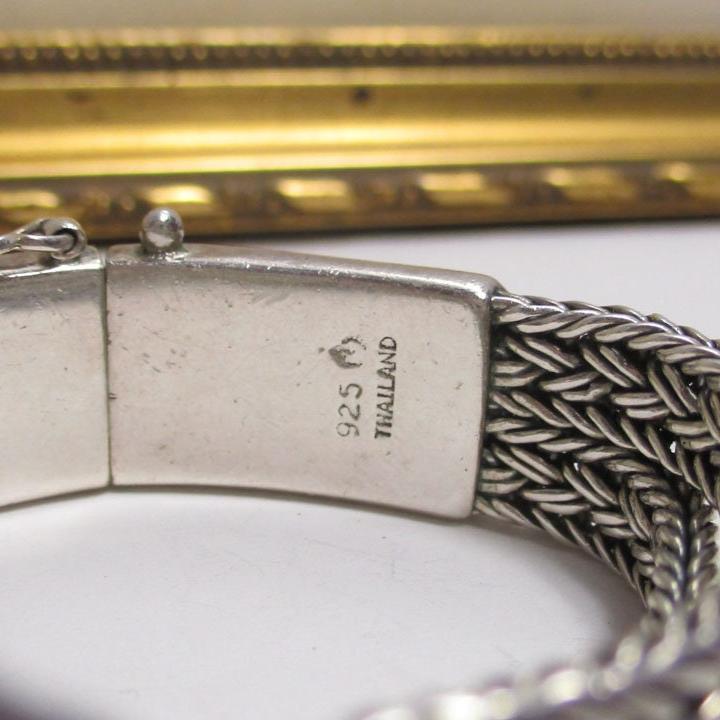 Gr 112 Heavy Double Wheat or Snake Link Bali Sterling Silver Bracelet 39.17 Grams