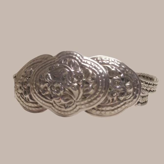 Heavy Double Wheat or Snake Link Bali Sterling Silver Bracelet 39.17 Grams