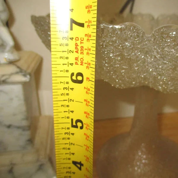 Antique Overshot Glass Footed Compote
