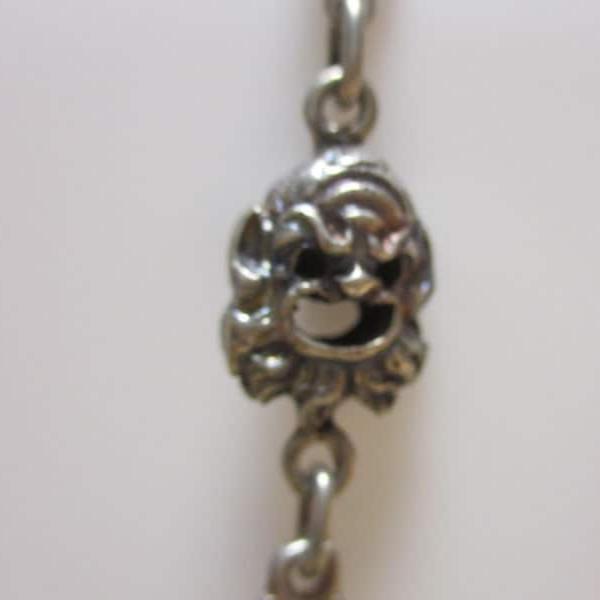 Gr 120 Italian Silver Renaissance Revival Peruzzi Necklace Gargoyle Masks