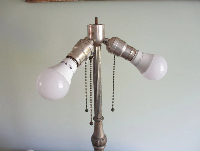 Signed Miller Glue Chip Reverse Painted Table Lamp