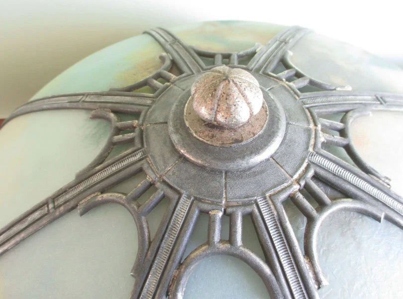 Signed Miller Glue Chip Reverse Painted Table Lamp