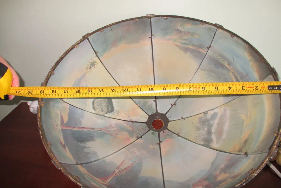 Signed Miller Glue Chip Reverse Painted Table Lamp