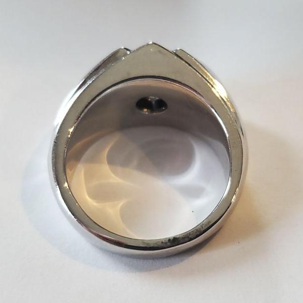 Gr 122 Sterling Silver, Mystic Topaz and 1/10 Carat Diamond Signet Ring Size 11