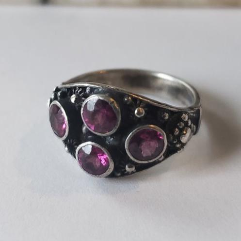 Victorian Sterling Silver and Amethyst Signet Ring Size 5 3/4
Success