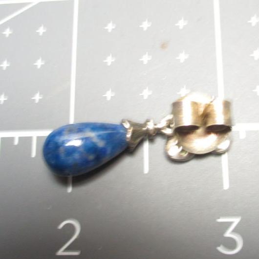 Gr 127 Signed Ann King Sterling Silver, 18K Gold and Lapis Lazuli Drop Earrings