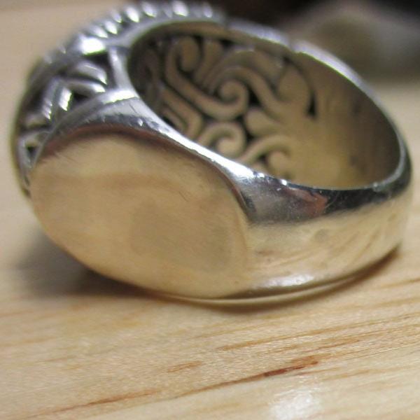 Gr 131 Samuel Benham Sterling Silver and 18 Kt Gold Mixed Metal BJC Amethyst Ring Size 6 1/2