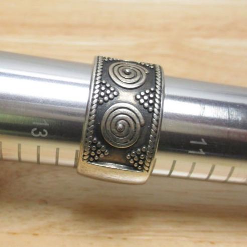 Gr 132 BBJ Sterling Silver Granulated Cuff Wide Band Ring Size 12