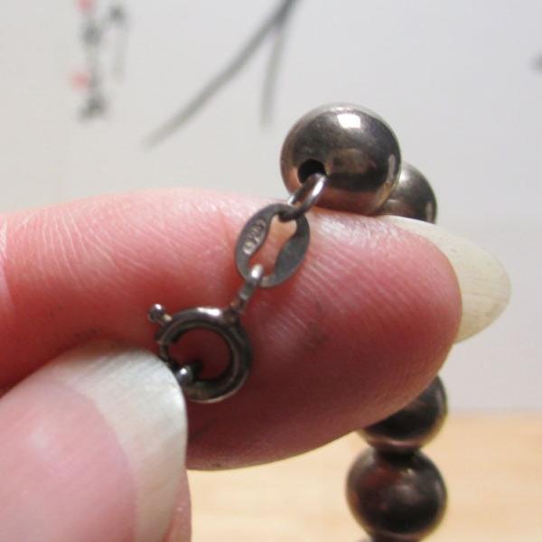 Gr 135 Sterling Silver Beaded Necklace 24" Length