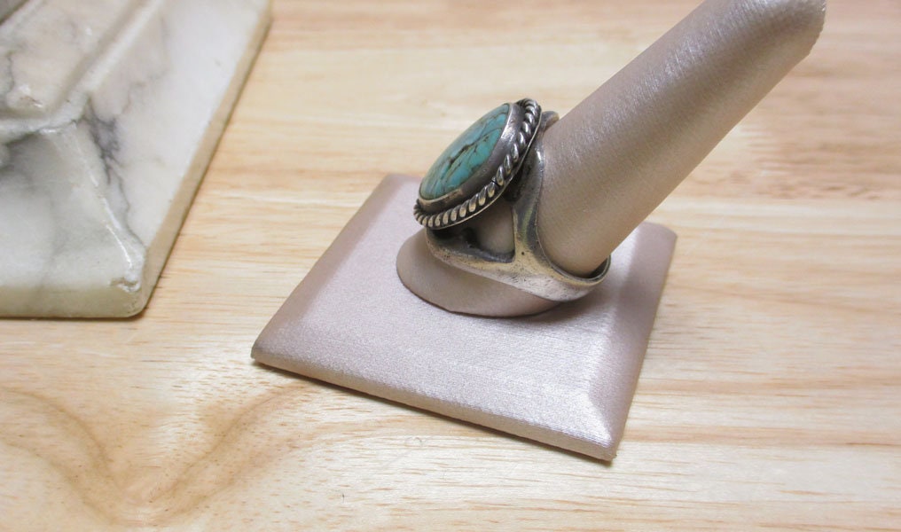 Gr 132 Navajo Tuffa Sand Cast Turquoise Ring Size 11