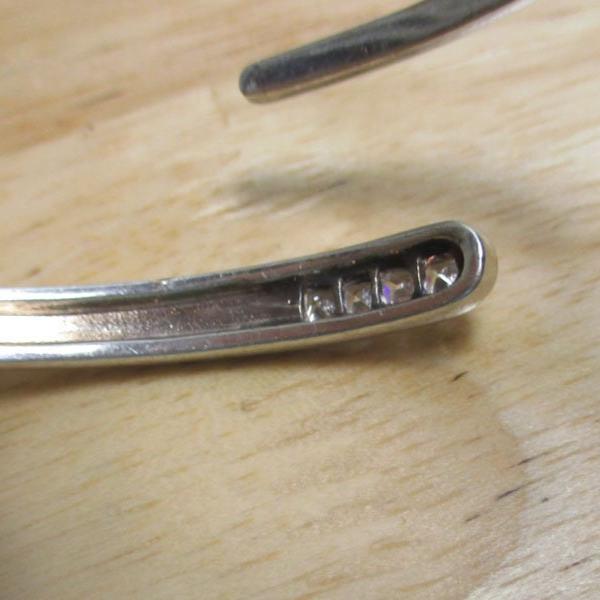 Gr 133 Freeform Sterling Silver and Cubic Zirconia Wrap Bangle Bracelet or Arm Bracelet MCM Modern