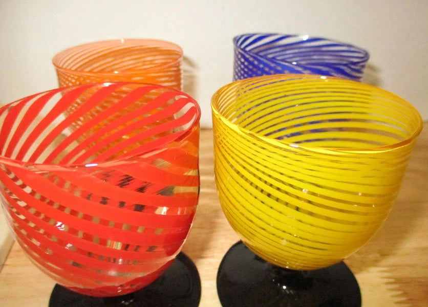 Bimini Lauscha Footed Tumbler Glasses Set of 4