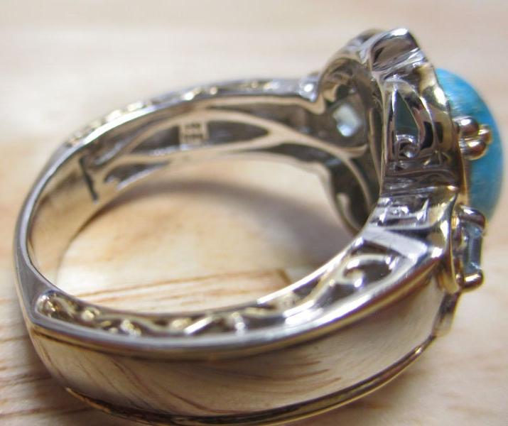 Gr 141 Sterling Silver and Turquoise Gems en Vogue Michael Valitutti Ring Size 11 1/2