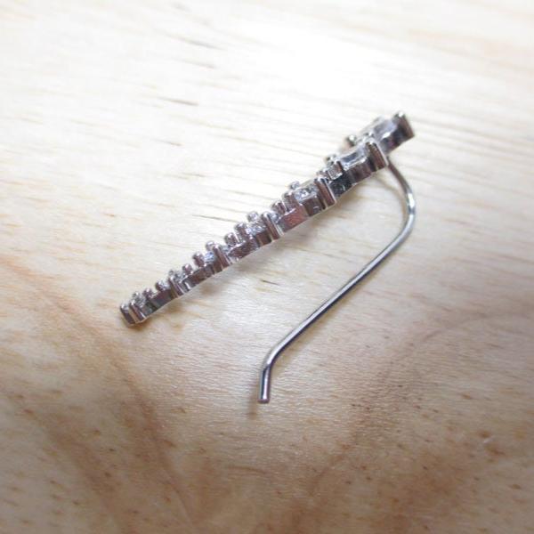 Gr 141 Sterling Silver and Cubic Zirconia Drop Earrings